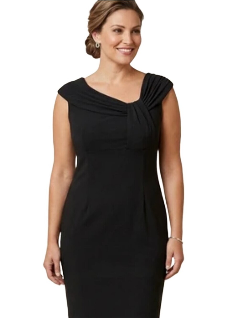 Dressbarn Classic Black Sleeveless Sheath Dress Size 14